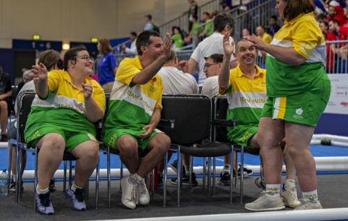 Andrew with the Australian Bocce team at the World Games.