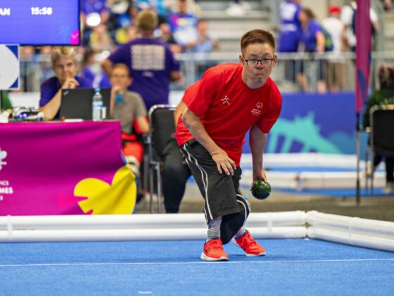 Kar Soon Tham on the bocce court.