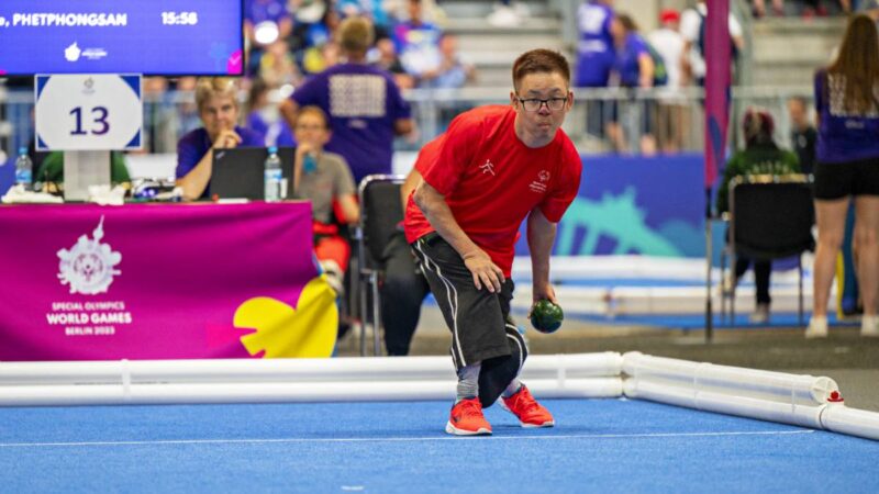 Kar Soon Tham on the bocce court.